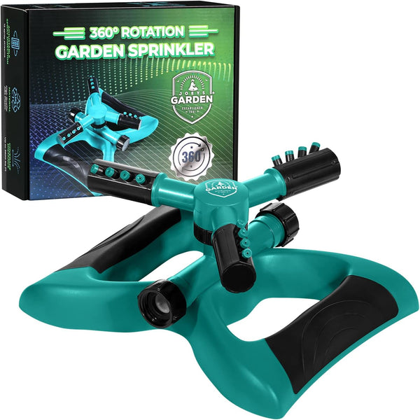 Joeys Sprinkler for Yard, Automatic Rotating Garden Sprinkler for Large Area Coverage, Lawn and Yard Sprinklers