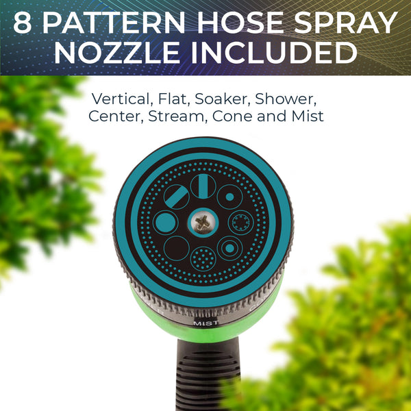 Joeys Garden Expandable Garden Hose with 8 Function Hose Nozzle, Lightweight Anti-Kink Flexible Garden Hoses, Extra Strength Fabric with Double Latex Core, (4 sizes.)