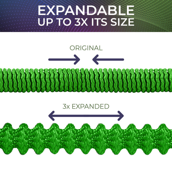 Joeys Garden Expandable Garden Hose with 8 Function Hose Nozzle, Lightweight Anti-Kink Flexible Garden Hoses, Extra Strength Fabric with Double Latex Core (4 Sizes.)