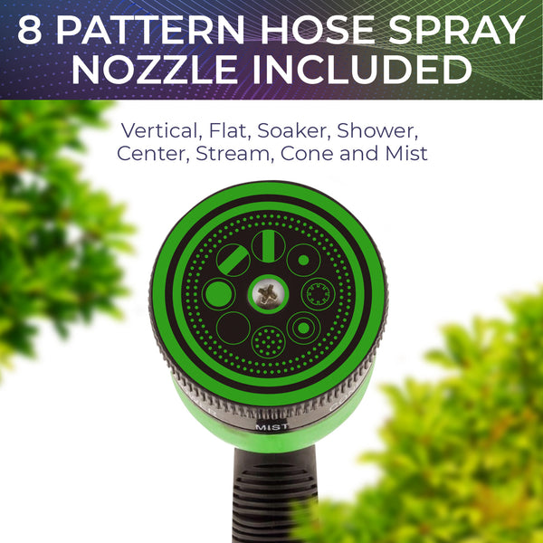 Joeys Garden Expandable Garden Hose with 8 Function Hose Nozzle, Lightweight Anti-Kink Flexible Garden Hoses, Extra Strength Fabric with Double Latex Core (4 Sizes.)