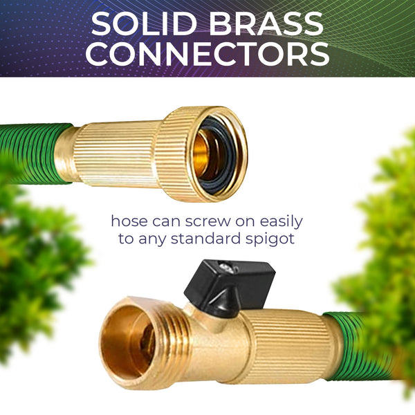 Joeys Garden Expandable Garden Hose with 8 Function Hose Nozzle, Lightweight Anti-Kink Flexible Garden Hoses, Extra Strength Fabric with Double Latex Core (4 Sizes.)