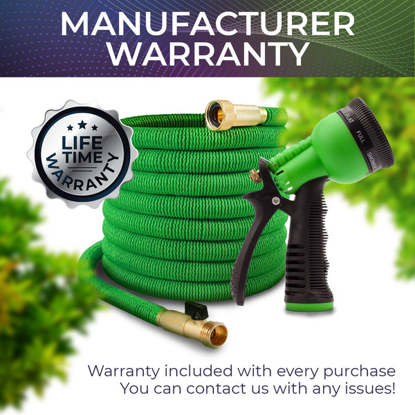 Joeys Garden Expandable Garden Hose with 8 Function Hose Nozzle, Lightweight Anti-Kink Flexible Garden Hoses, Extra Strength Fabric with Double Latex Core (4 Sizes.)