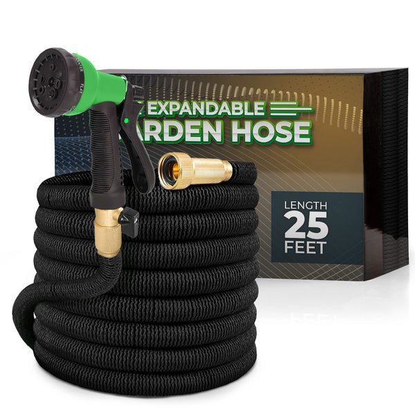 Joeys Garden Expandable Garden Hose with 8 Function Hose Nozzle, Lightweight Anti-Kink Flexible Garden Hoses, Extra Strength Fabric with Double Latex Core, (4 sizes.)