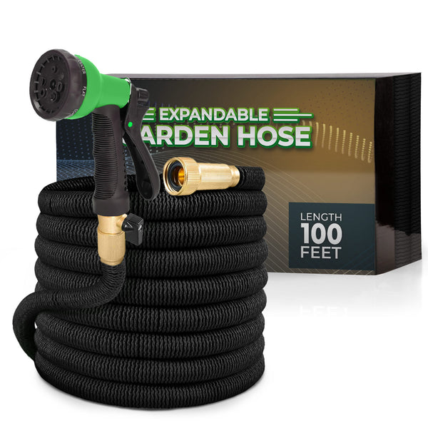 Joeys Garden Expandable Garden Hose with 8 Function Hose Nozzle, Lightweight Anti-Kink Flexible Garden Hoses, Extra Strength Fabric with Double Latex Core, (4 sizes.)