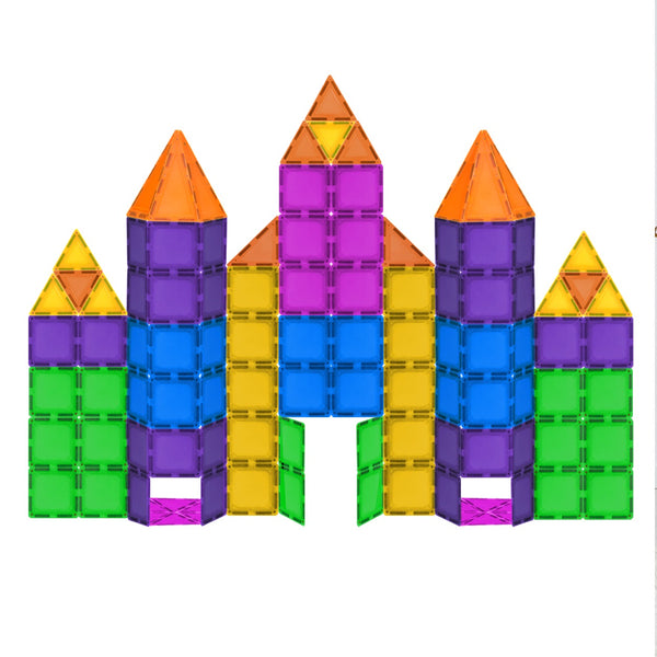 K-TILES® Kidsy® Magnetic Building Tiles For Kids (172 Pieces): Colorful Tiles With Strong Magnets, Educational Toys For Children, Creativity, Imagination, Cognitive Development and Motor Skills For Girls and Boys