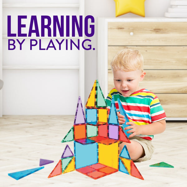 K-TILES® Magnetic Building Tiles for Kids (72 Pieces) - Colorful Tiles, Strong Magnets, Educational Toys for Children, Creativity, Imagination, Cognitive Development & Motor Skills for Girls & Boys