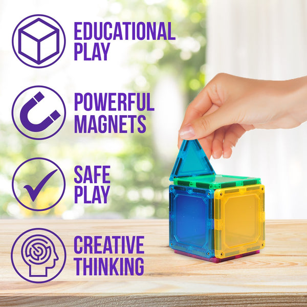 K-TILES® Magnetic Building Tiles for Kids (72 Pieces) - Colorful Tiles, Strong Magnets, Educational Toys for Children, Creativity, Imagination, Cognitive Development & Motor Skills for Girls & Boys